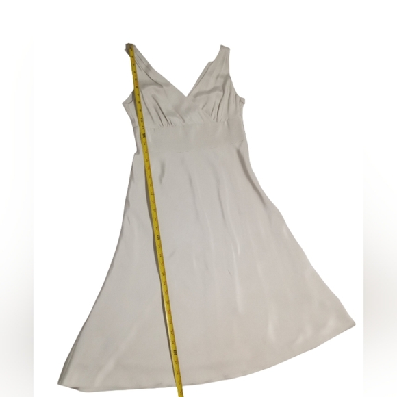 J. Crew Women's Silk Sleeveless White Empire Waist Cocktail Dress Zip Side 6P - Picture 5 of 7